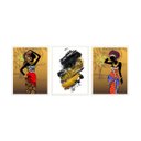 Ver imagem 2 de Quadros Decorativo Moldura Abstrato Mulher Africana Sala