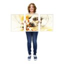 Ver imagem 4 de KIT Quadro Decorativo Moldura Madeira Abstrato Escritório 3 pçs