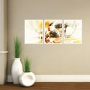 Ver imagem 3 de KIT Quadro Decorativo Moldura Madeira Abstrato Escritório 3 pçs