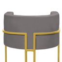 Ver imagem 5 de Kit 4 Poltronas Reforçadas Decorativa Sala Nayara Base Ferro Dourado Suede Cinza