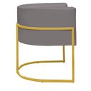 Ver imagem 4 de Kit 4 Poltronas Reforçadas Decorativa Sala Nayara Base Ferro Dourado Suede Cinza