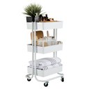 Ver imagem 3 de Carrinho Multiuso Organizadora 3 Prateleiras Estante Movel em Aço Quarto Sala Brinquedos Salao Manic