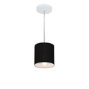 Ver imagem 1 de Lustre Pendente Cilíndrico Vivare Md-4200 Cúpula em Tecido 14x15cm - Bivolt - Preto - Bivolt