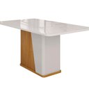 Ver imagem 3 de Mesa para Sala de Jantar 6 Lugares 1 Porta Harmonia Marrom/Marromle/Off-White