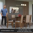 Ver imagem 5 de Conjunto Sala de Jantar Mesa Tampo de Vidro 6 Cadeiras Rustic/crema/floral Hibiscos Yolanda Madesa