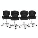 Ver imagem 2 de Conjunto 4 Cadeiras Office Eiffel Slim Giratória Ajustável Preta