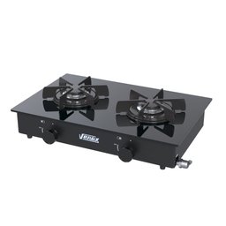 FOGAO DE MESA 2 BOCAS VENAX FLAMALAR VITREO PRETO FOSCO GAS GLP - 2