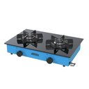 Ver imagem 2 de FOGAO DE MESA 2 BOCAS VENAX FLAMALAR VITREO AZUL GAS GLP