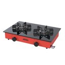Ver imagem 2 de FOGAO DE MESA 2 BOCAS VENAX FLAMALAR VITREO VERMELHO GAS GLP
