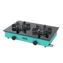 Ver imagem 2 de FOGAO DE MESA 2 BOCAS VENAX FLAMALAR VITREO VERDE GAS GLP