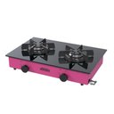 Ver imagem 2 de FOGAO DE MESA 2 BOCAS VENAX FLAMALAR VITREO PINK GAS GLP