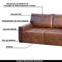 Ver imagem 3 de Sofá Decorativo 320 cm 3 Lugares Retrátil Azzano Couro Mel - Gran Belo