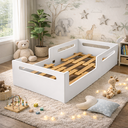 Ver imagem 4 de Cama Solteiro Montessoriana Baixa Quarto Infantil Segura para Crianças em Mdf