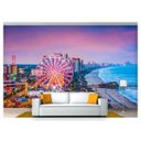 Ver imagem 1 de Papel De Parede Cidade Litoral Roda Gigante 6M² Ncd212