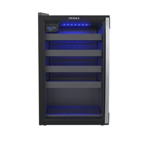 Adega Piubella 100 - para 24 Garrafas, Preto com Porta Invertida - 127v - Elegância e Praticidade