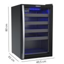 Ver imagem 2 de Adega Piubella 100 - para 24 Garrafas, Preto com Porta Invertida - 127v - Elegância e Praticidade
