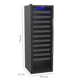 ADEGA PIUBELLA 200 PARA 50 GARRAFAS PRETO PORTA INVERTIDA 220 V - 2