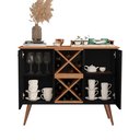 Ver imagem 4 de Aparador Buffet Elegance Adega 2 Portas Pés Retrô - Preto com Nature