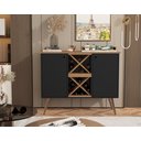 Ver imagem 1 de Aparador Buffet Elegance Adega 2 Portas Pés Retrô - Preto com Nature