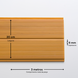 Forro de PVC Duplo Frisado 8mm x 20cm x 3m Belplast - Caixa com 7,2m2 - 2