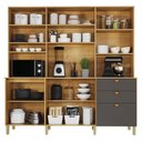 Ver imagem 3 de Armário de Cozinha Onix 10 Portas 3 Gavetas MDF-MDP 200cm Valdemóveis