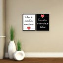 Ver imagem 3 de KIT Quadro Decorativo Moldura Madeira Amor Coração Quarto