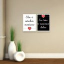 Ver imagem 3 de Quadrinhos Decorativos Quarto Casal Preto Branco Coração