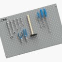 Ver imagem 4 de Painel Perfurado Cinza Médio para Organização de Ferramentas Panmd Cmb