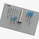 Ver imagem 2 de Painel Perfurado Cinza Médio para Organização de Ferramentas Panmd Cmb