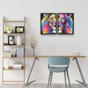 Ver imagem 2 de Conjunto Quadro Decorativo Moldura Abstrato Quarto Sala 2 pç