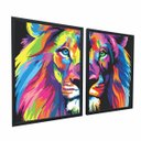 Ver imagem 1 de Conjunto Quadro Decorativo Moldura Abstrato Quarto Sala 2 pç