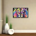 Ver imagem 3 de Conjunto Quadro Decorativo Moldura Abstrato Quarto Sala 2 pç