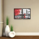 Ver imagem 3 de KIT 2 Quadros Decorativos Sala Escritório Paisagem Love