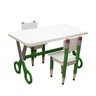 Conjunto Mesa e 2 Cadeiras Infantil Formato Lápis Tesoura:verde - 1