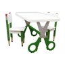 Conjunto Mesa e 2 Cadeiras Infantil Formato Lápis Tesoura:verde - 2