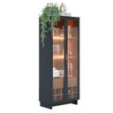 Ver imagem 1 de Cristaleira 2 Portas 1 Gaveta Guanabara 176x72 Cm Preto Noce Milano Colibri