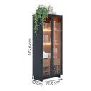 Ver imagem 3 de Cristaleira 2 Portas 1 Gaveta Guanabara 176x72 Cm Preto Noce Milano Colibri