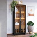Ver imagem 2 de Cristaleira 2 Portas 1 Gaveta Guanabara 176x72 Cm Preto Noce Milano Colibri