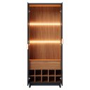 Ver imagem 4 de Cristaleira 2 Portas 1 Gaveta Guanabara 176x72 Cm Preto Noce Milano Colibri