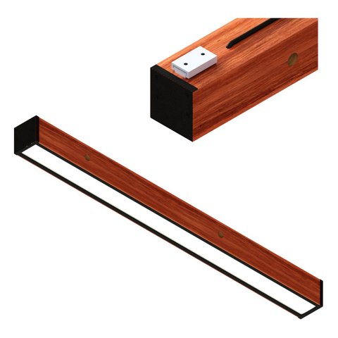 Luminária de Teto Led Safira 36w 4000lm Bivolt Madeira Maciça