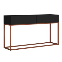 Buffet P/ Hall de Entrada 110cm Aparador Estilo Robusto Industrial:preto - 3
