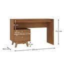 Ver imagem 3 de Mesa Escrivaninha Doha 2 Gavetas 120 Cm Nogal - Hecol Móveis