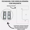 Ver imagem 5 de Fechadura Maçaneta Recorte 1520 Vidro/Alvenaria Bronze mm - Porta Blindex