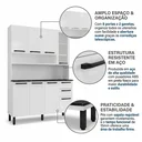 Ver imagem 6 de Cozinha Compacta em Aço 8 Portas 2 Gavetas com Nicho 195 x 140cm Florença Itatiaia Branco