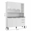 Ver imagem 4 de Cozinha Compacta em Aço 8 Portas 2 Gavetas com Nicho 195 x 140cm Florença Itatiaia Branco