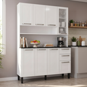 Ver imagem 1 de Cozinha Compacta em Aço 8 Portas 2 Gavetas com Nicho 195 x 140cm Florença Itatiaia Branco