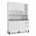 Ver imagem 3 de Cozinha Compacta em Aço 8 Portas 2 Gavetas com Nicho 195 x 140cm Florença Itatiaia Branco