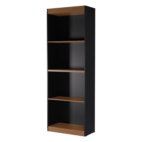 Livreiro Flex - Armário Multiuso - Preto/Nature