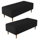 Ver imagem 1 de Kit 2 Puffs Decorativos Sala de Estar Bali W01 Pés Palito 120x50cm Linho Chumbo