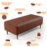 Puff Decorativo Sala de Estar Bali W01 Pés Palito 120x50cm Couríssimo Marrom - 3